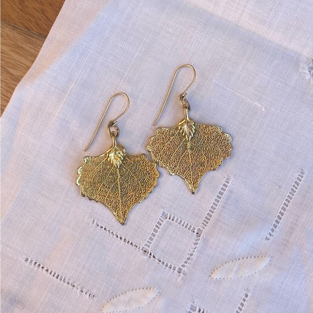 Vintage Gold Leaf Earrings